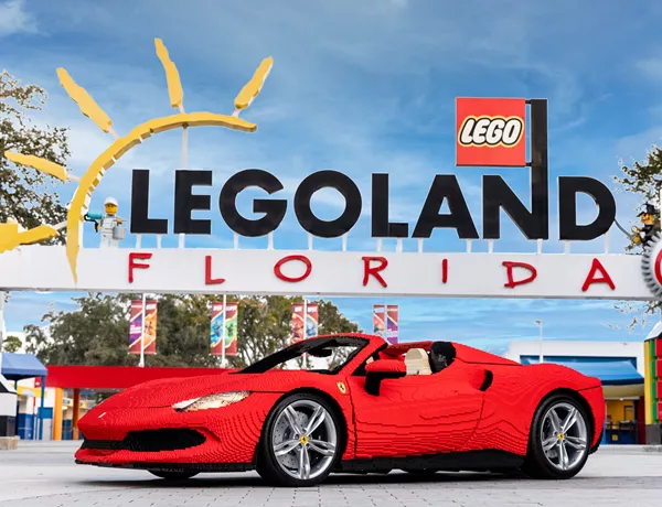 Ferrari built with LEGO located outside LEGOLAND Florida.