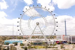 Wide angle view showcasing the entirety of The Orlando Eye.